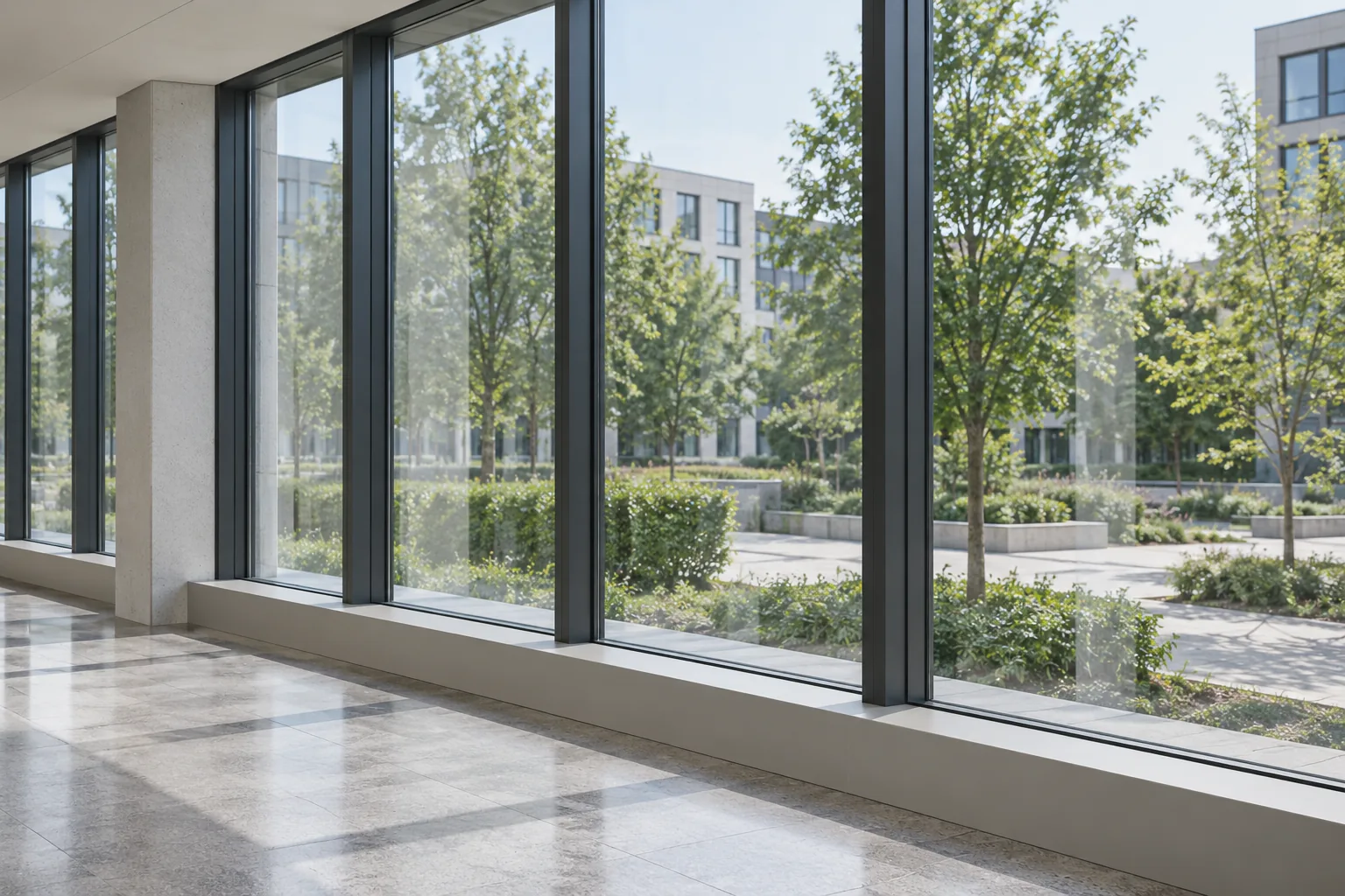 Große Fensterfront als KI-Symbolbild – kein Bottroper Kundenobjekt